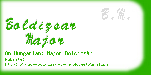 boldizsar major business card